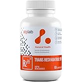 ATP LAB - Trans Resveratrol 60 Capsules 60-Day Supply - Source of Antioxidants - Improve Immune System, Cardiovascular Health and Enhance Skin Health - Non-GMO and Gluten-Free