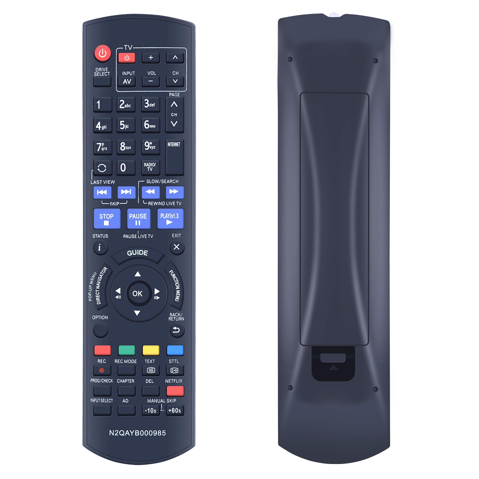 TCNOUMT N2QAYB000985 Remote Control Suitible for Panasonic DVD Player Disc Recorder DMR-BWT740 DMR-BWT740EBK DMR-BWT840 — image 1