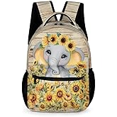 Homieblanket Elephant Backpack for Kids Girls Boys School, 16 Inches Cute Elephant Theme Bookbag, Adjustable, Lightweight, Large Capacity, Colorful