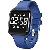 Kids LED Digital Watch, with Pedometer Step Counter, Waterproof, Sport Wristwatch, Calendar, Alarm Clock for Children Boys Girls Teens