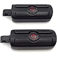 HTTMT - Compatible with H-D Motorcycle Touring Black HTTMT Skull Male Foot Peg Mount Pair Skull Foot Pegs Rest [P/N: MT216-051-MBK-XIN]