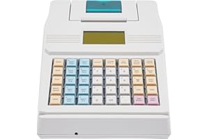 VPABES 40 Keys Electronic Cash Register, Multiple Functions Supports Anti Theft System Programmable Cash Registers with Display Screen for Small Businesses Retail Store Restaurant,Not Include Drawer