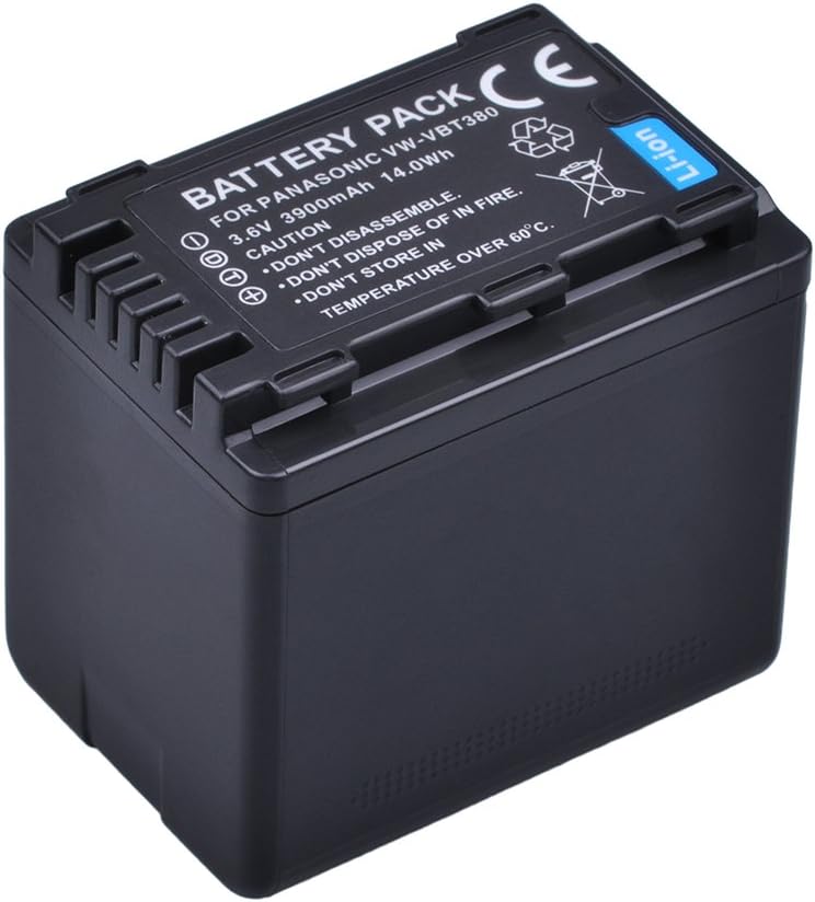 DuraPro 3900mAh VW-VBT380 VBT380 VW-VBT190 VBT190 Battery for Panasonic HC-V110, HC-V130, HC-V160, HC-V180, HC-V201