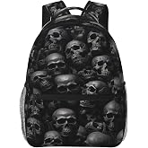 Turamurra Skull Backpack, Travel Backpacks Laptop Rucksack for Women, School Bookbag for Kids Girls Boys Teens, Dark Gothic Skull Back Pack Accessories Bag for Work, Ideal Gifts for Goth Lovers