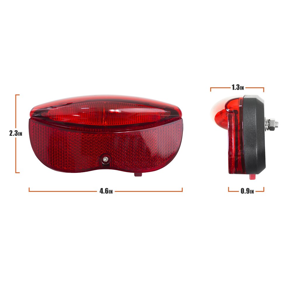 Bicycle Led Rear Rack Taillight W/ Built In Reflector For Visibility
