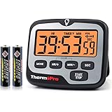 ThermoPro TM01 Digital Kitchen Timer with Touchable Backlit and Count up Countdown Timer Loud Ring Magnetic Classroom Timer f