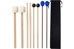 YZNLIFE Marimba Mallets,4 Pairs (Felt, Rubber, Marimba, 5A) Drum Mallets Kit, Percussion Instrument Beginner Accessories for Bass Drum,Steel Drum,Cymbals,Glockenspiel, Xylophone Mallet