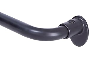 Sun Zero SN79230 Blackout Room Darkening Wrap Around Curtain Rod, 28-48" Adjustable Length, Black Finish, 5/8" Diameter Steel Tube