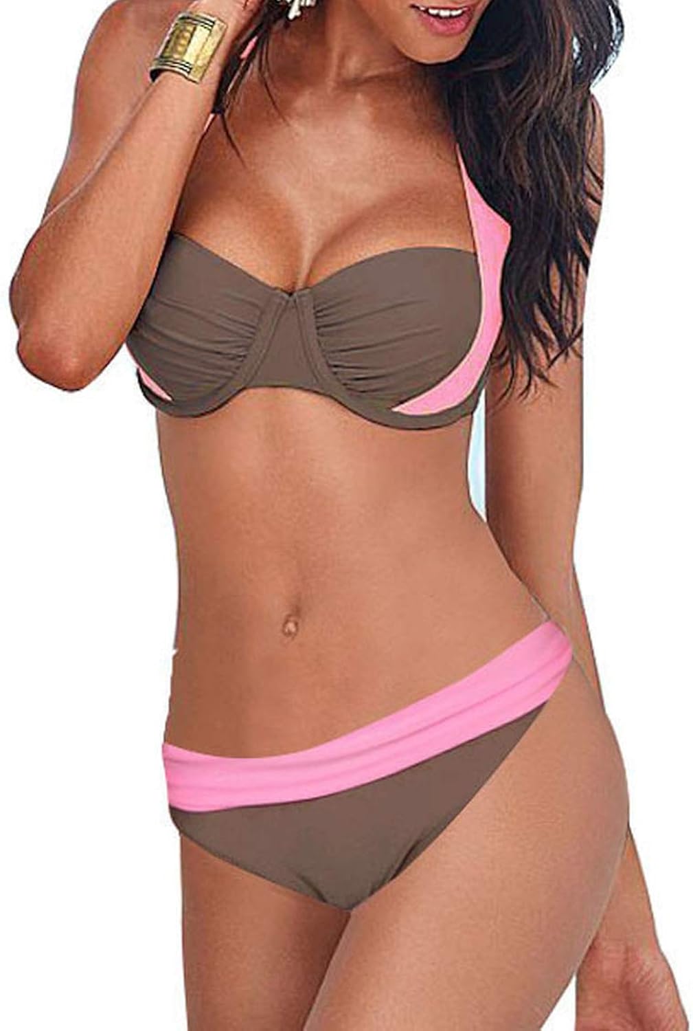 2018 New Sexy Bikinis Women Swimsuit High Waisteds Swim Halter Push Up Set Plus Size Swimwear 4XL