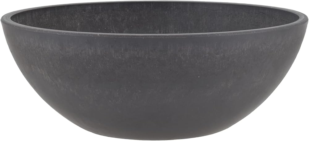 PSW Arcadia M30DC Garden Bowl 12x4.5 Dark Charcoal Plant Container