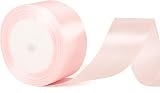 YAAVAAW 40mm Baby Pink Satin Ribbon 22m Thick Gift Wedding Car Decor