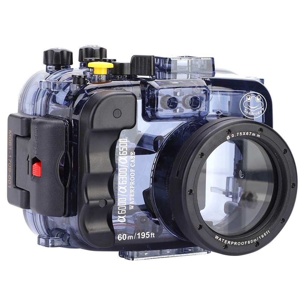 VBESTLIFE Waterproof Housing for Sony A6000/A6300/A6500, 60m 195ft Underwater Diving DSLR Camera Ful