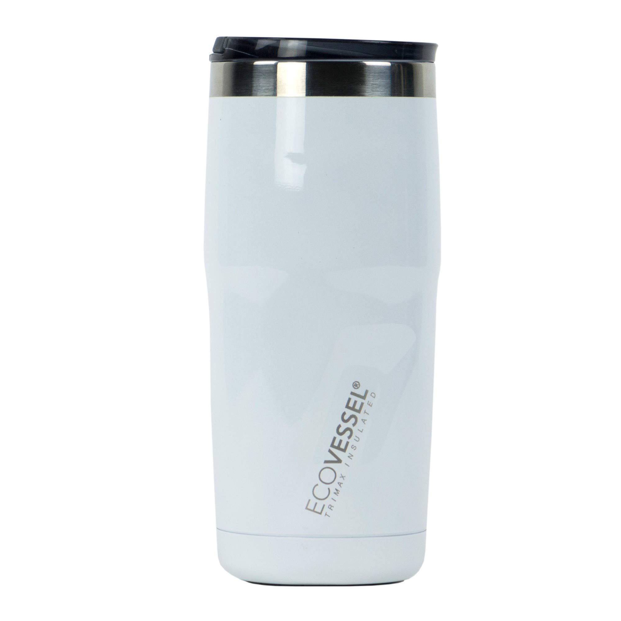 EcoVessel Metro-16oz/473ml Triple Insulated Stainless Steel Hot or Cold Drinking Bottle , White Pearl, 16oz