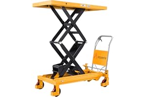 Aequanta Double Scissor Hydraulic Mobile Lift Table Multi-Function Platform Cart 59" Lifting Height 1760lbs Capacity Suitable for Handling Work