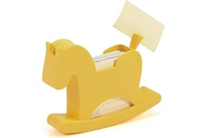 LI & ZHAO Li&Zhao Horse Sticky Note Holder - Cute Post It Note Dispenser Memo Dispenser Pen Holder Sticky Note Dispenser Post It Note Holder Notepad Holder for Desk School Office(Yellow)