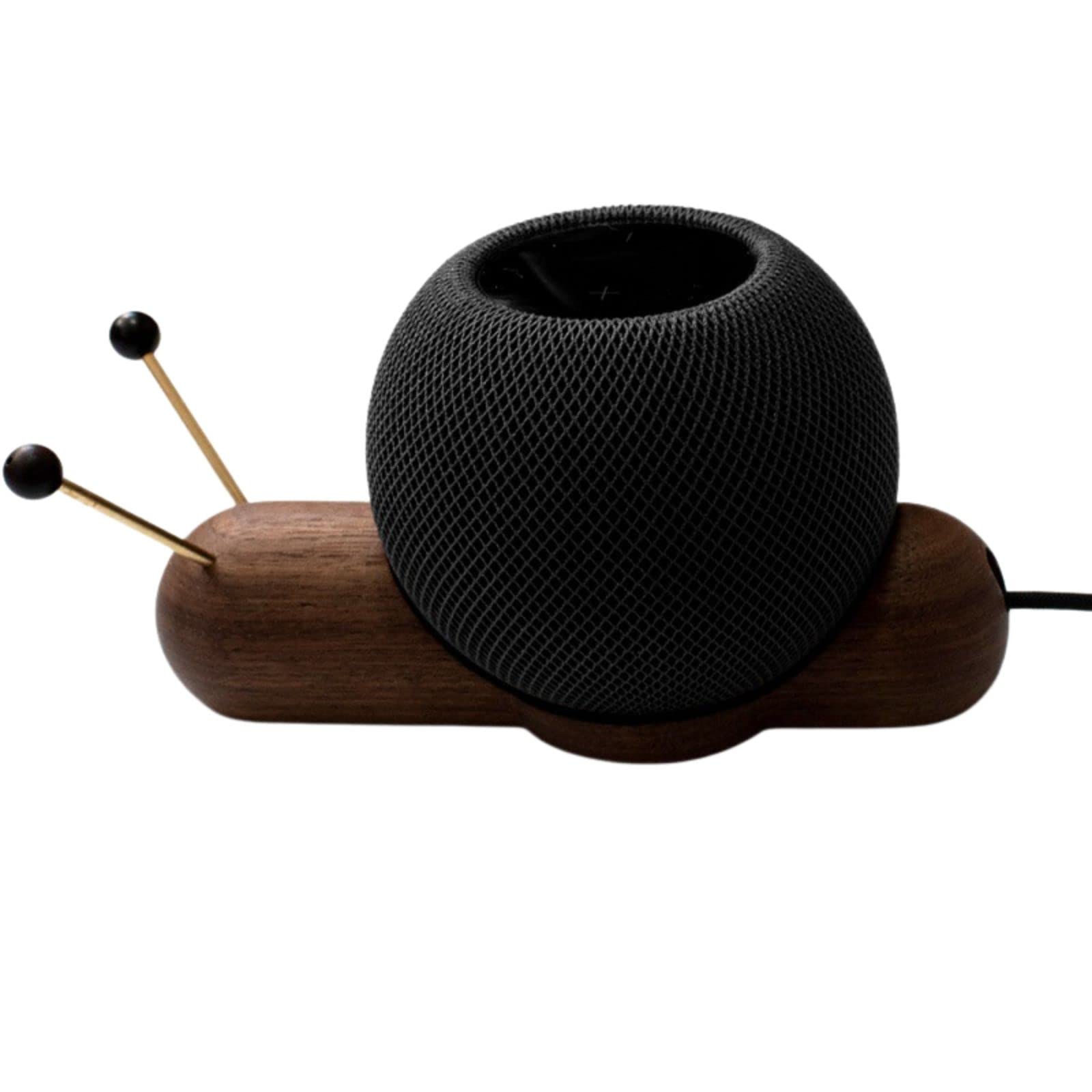Real Wood Stand Compatible with Homepod Mini Speaker Cute Stable Non-slip Smart Bluetooth Speaker Desktop Holder (Coffee)