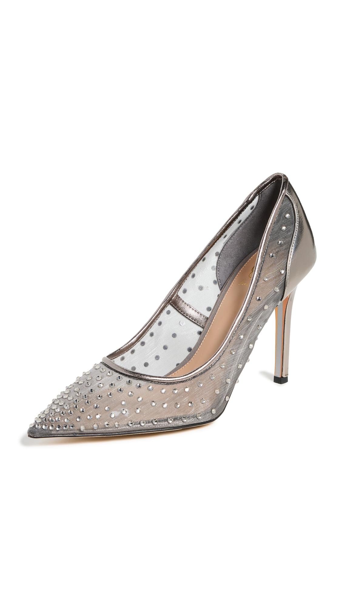 Sam Edelman Women’s Hazel Mesh Pump Metallic Iron Glitz 10.5 Medium