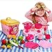 Play Food and Dishes Set- With Adorable Cutting Play Fruits - Play Dishes - Pots and Pans - Play Kitchen Utensils - Mini Stove Top (lights & sounds) in a Beautiful Storage Box - Best Gift For Toddlers