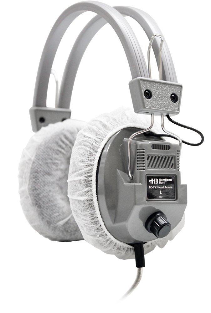 HamiltonBuhl 4.5 Sanitary Cushion Covers for Over-Ear Headphones (Pack of 50) White