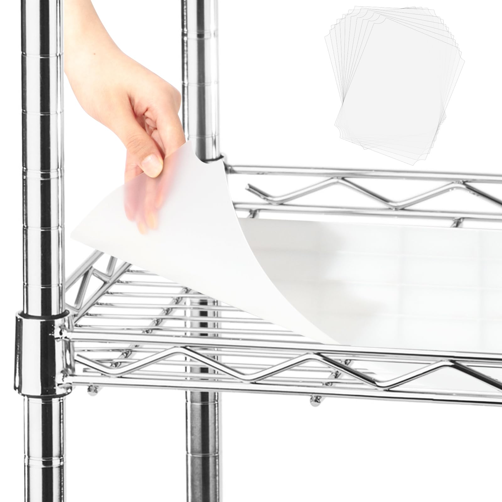 Photo 1 of Frienda Set of 6 Wire Shelf Liner Heavy Duty Shelf Liners Packed Flat for Wire Shelving, Waterproof Non Adhesive Plastic Mat for Metal Rack Kitchen Shelves, Shoe Rack (18 x 48 Inch)