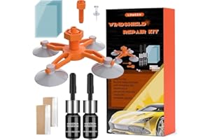 LOMEEN Windshield Repair Kit 2 Pack High - 2025 New Upgrade Efficiency Fluid Car Glass Repair Kit Windshield for Fixing Chips Cracks Bulls-Eye and Star-Shape Cack-Dark Black