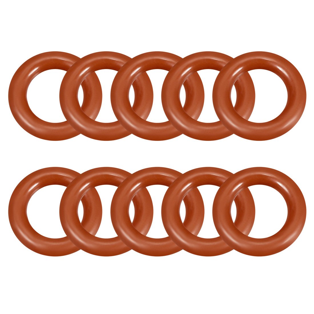sourcingmap Silicone O-Ring, 10mm OD, 6mm ID, 2mm Width, VMQ Seal Rings Gasket, Red, Pack of 10