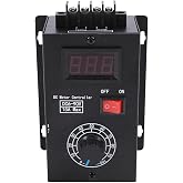6V-90V 15A PWM DC Motor Speed Controller with Voltage Display | 100-240V AC input, LCD screen, ceramic heat sink, adjustable knob, overload protection, short circuit safe, 12kHz frequency