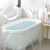 AGPTEK 12 Pack Disposable Bathtub Cover Liner, 102 x47 Inch | Portable, Anti- Slip, Large Size, Fit for Bathroom/Travel/Salon/Spa/Household/ Hotel Bath Tubs