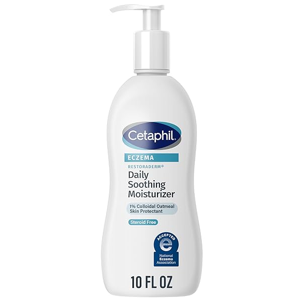 CETAPHIL RESTORADERM SOOTHING MOISTURIZER, FOR ECZEMA PRONE SKIN, 10 FL OZ, FOR DRY, ITCHY, IRRITATED SKIN, 24HR HYDRATION, NO ADDED FRAGRANCE, DOCTOR RECOMMENDED SENSITIVE SKINCARE BRAND