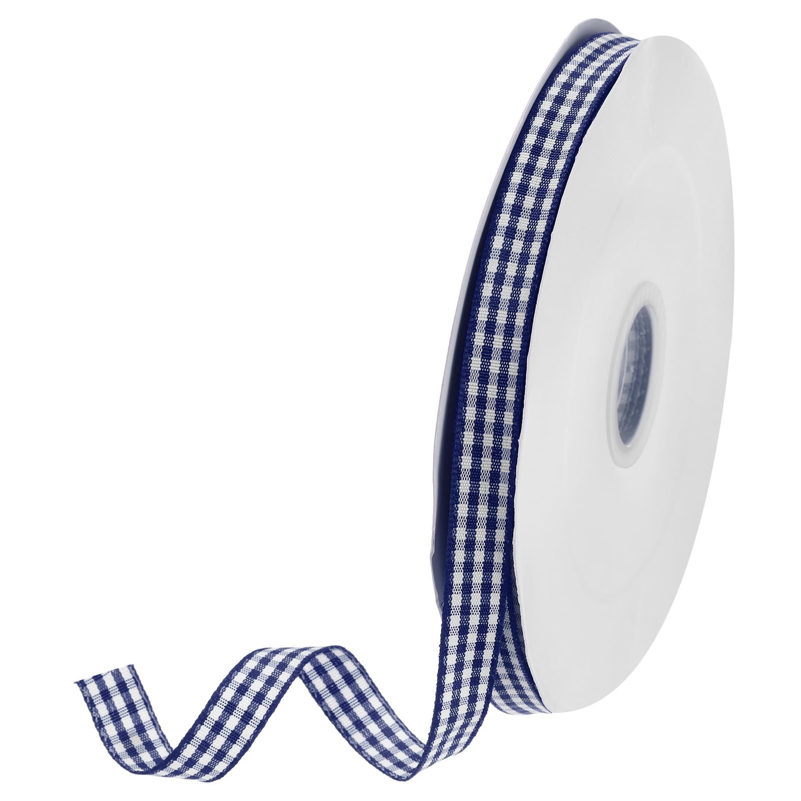 DMiotech 3/8 Inch 50 Yards Gingham Ribbon, Checkered Ribbon Plaid Ribbon for Gift Wrapping Decoration Art Craft DIY, Dark Blue