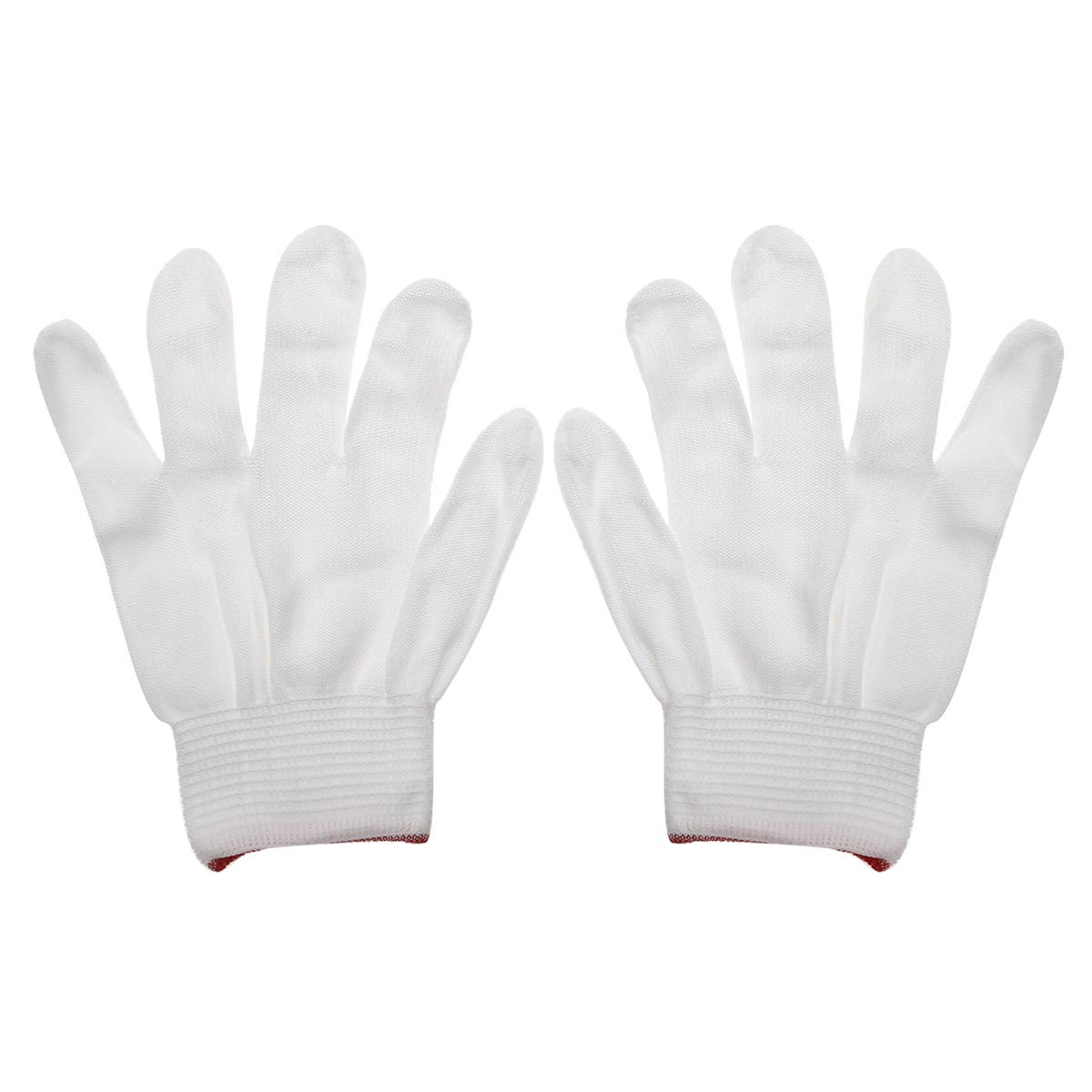 JanJean Nylon Working Gloves Stretchy Full Finger Labor Gloves Safety Grip Protection Work Gloves Gardening Warehouse Work Mitten for Men Women White 6 Pairs