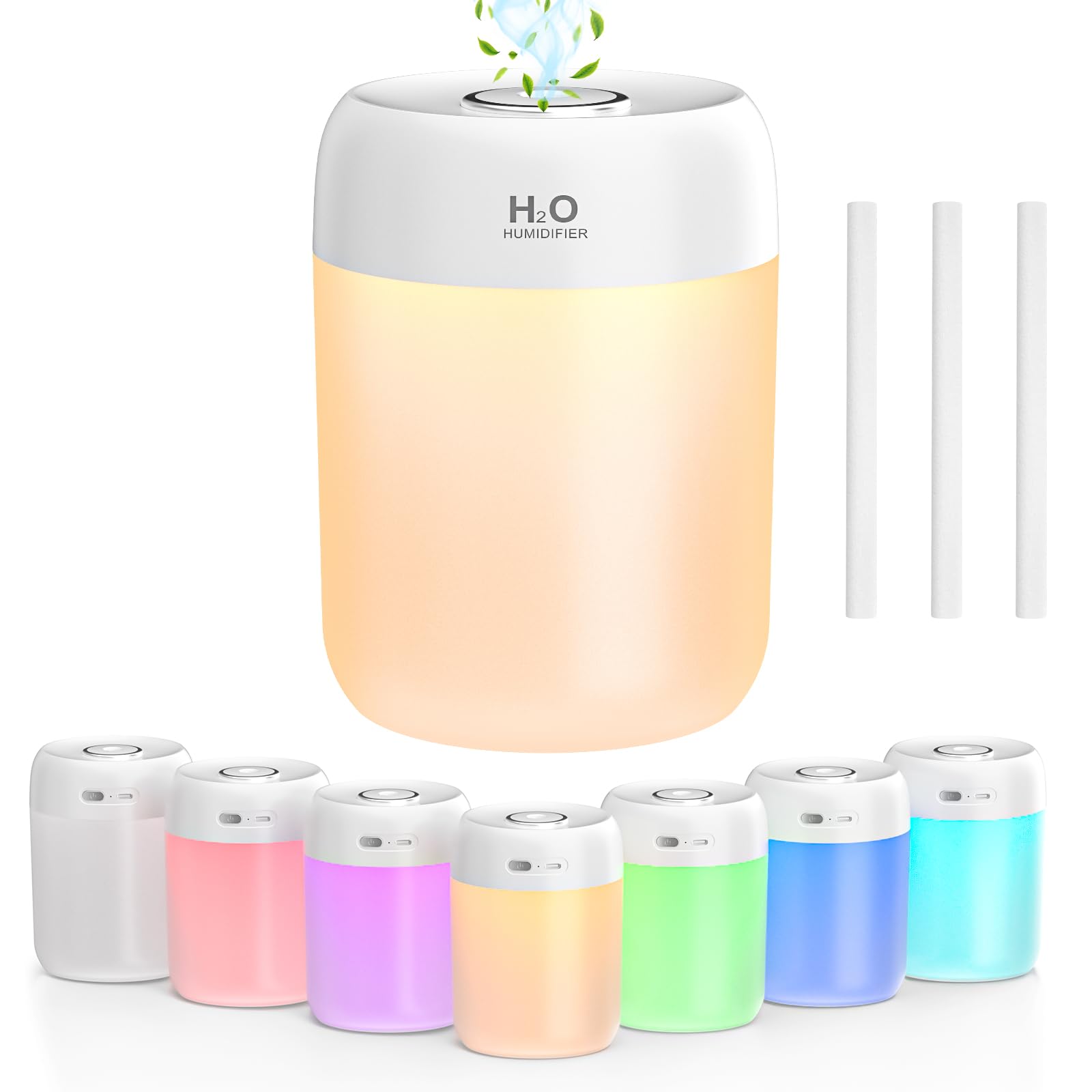 Photo 1 of FUWANG Portable Mini Humidifier, 650ml Small Cool Mist Humidifier, USB Personal Desktop Humidifiers for Bedroom Travel Office Home Car Indoor Plants, 2 Mist Modes Quiet, Auto Shut-Off, White