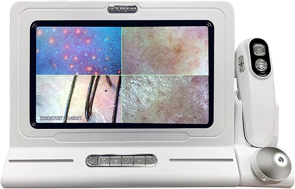 ZIJINGM Skin Scalp Analyser, 11 Inch HD LCD Screen Microscope Tester with 50X 200X HD Lenses,Skin Health Analyzer, Skin Detec