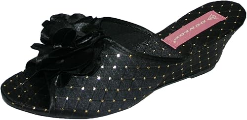 mule slippers with wedge heel