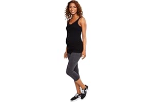Motherhood Maternity Women's Workout Over The Belly Pregnancy and Postpartum Leggings with Pockets Soft Active Stretchy Pants
