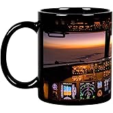 Yanprint Funny Gifts for Pilot, Aviation Indicator Sunset Coffee Mug, Birthday Christmas Gifts for Pilot Airline Mechanic Aviator Airman Flyer Tea Cup 11 OZ