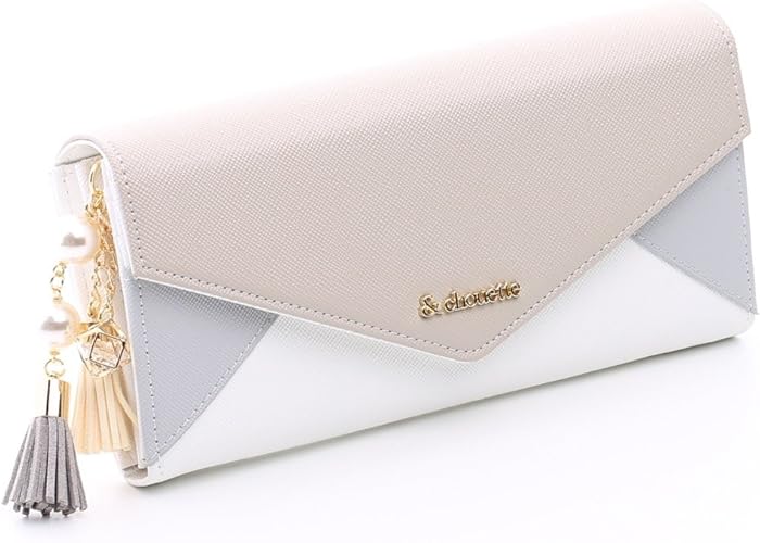 Amazon セット品 Chouette シュエット レター２つ折り 長財布 レディース サイフ さいふ サマンサ かぶせ財布 二つ折り 長財布 チャーム グレー Samantha Thavasa サマンサタバサ 財布