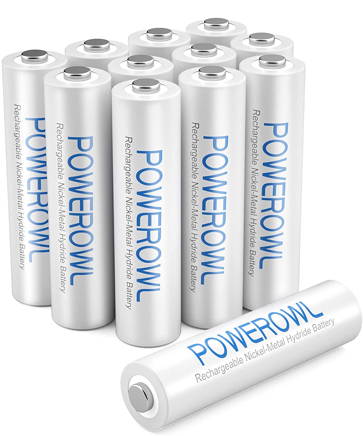 POWEROWL 12 x AAA Rechargeable Batteries for Cordless Phones, 1000mAh 1.2V NiMH Rechargeable Battery, Low Self Discharge
