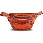Genuine Leather Fanny Pack for Women and Men Vintage Real Leather Sling Bag Crossbody Bag Fashion Waist Bag Chest Purse