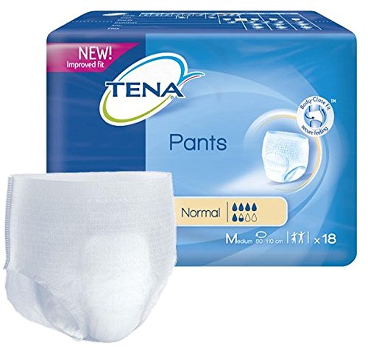 TENA 791568 Normal Incontinence Pull-Ups Pant, Medium Size (Pack of 18)