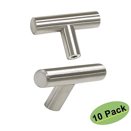T Knob Kitchen Cabinet Handles Brushed Nickel Desk Drawer Knobs