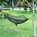 isYoung Hammock with Mosquito Net Parachute Fabric Hammock Net, Durable and Portable , Suit for 2 Persons, Tree Tent, Outdoors (Black / Army Green)