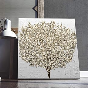 Gold Abstract Painting Artwork for Home Framed