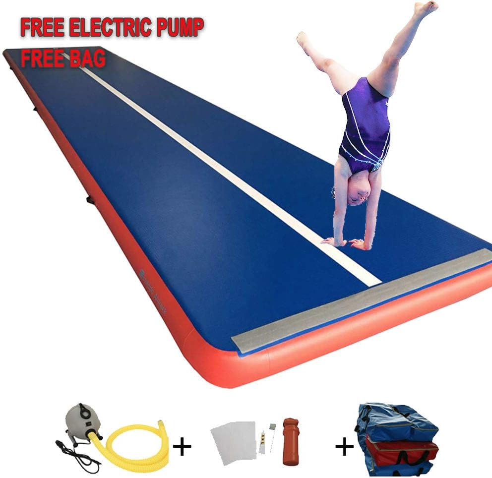 Sinolodo Inflatable Air Track 8 inches Thick Gymnastics Tumbling Mats for Kit Inflatable Gym Air Mat Gymnastics Equipment