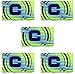 Ancefine Stripe Elastic Adult Youth Soccer Captain Armband,5-Pack (Green)