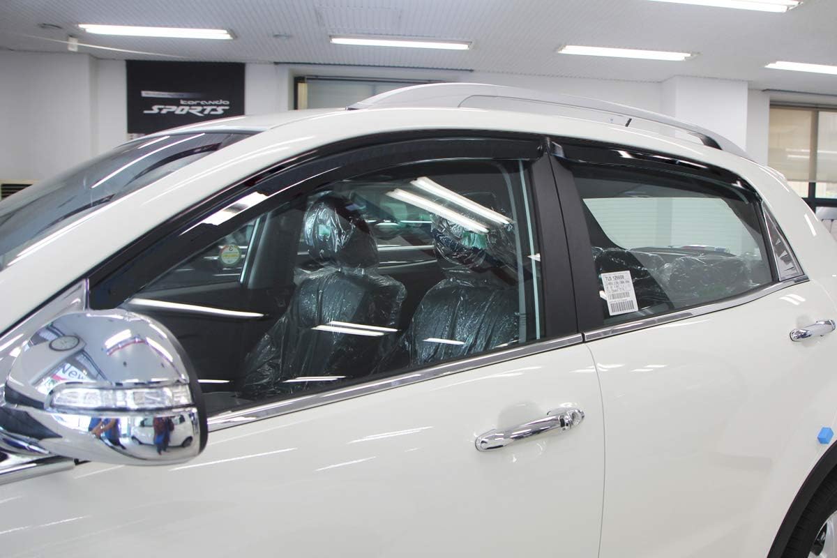 AUTO CLOVER Wind Deflectors Set for Ssangyong Korando 2011-2019 (4 pieces), Tinted Black