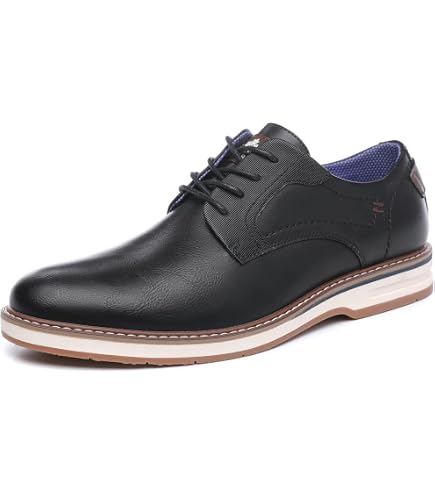 Amazon.com | NCCB Mens Lace Up Casual Dress Shoes Black Size  display picture 1