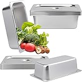 Biugaaufai 6 Pack 1/3 Size Stainless Steel Steam Hotel Pan with Lid, 4 Inch Deep Anti-Jamming Steam Table Pan, Professional Grade, Hotel Steam Pans for Catering, Restaurant, Home Kitchen & Dining