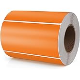 Meitaat Orange Rectangle Stickers 4 x 2 Inch Color Coding Labels Vinyl Roll Self-Adhesive Waterproof Removable 500 PCS