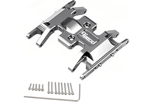 9imod RC Skid Plate for SCX24 Bronco Gladiator Deadbolt C10 Upgrades Parts 1/24 RC Crawler, Aluminum Chassis Transmissions Center Gearbox Protective Plate (Titanium)
